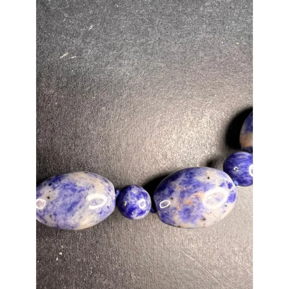NEW sodalite necklace and bracelet with sterling silver clasp